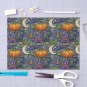 Art Nouveau Blauwe Halloween Tissuepapier (Craft)