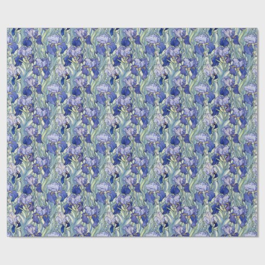 Art Nouveau blauwe iris Cadeaupapier (Vlak)