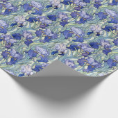Art Nouveau blauwe iris Cadeaupapier (Hoek)