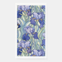 Art Nouveau blauwe iris servetten