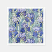Art Nouveau blauwe iris servetten (Voorkant)