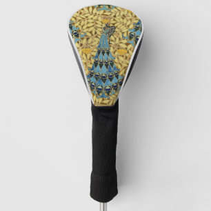 Art Nouveau Blauwe Pauw Bloemmotief Antiek Golfheadcover