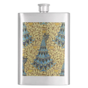 Art Nouveau Blauwe Pauw Bloempatroon Antiek Flacon