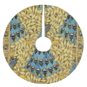 Art Nouveau Blauwe Pauw Bloempatroon Antiek Kerstboom Rok