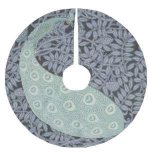 Art Nouveau Blauwe Pauwprint Verneuil uit het verl Kerstboom Rok