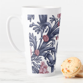 Art Nouveau Blauwe Roze Latte Mok