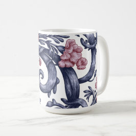 Art Nouveau Blauwe Roze Mok