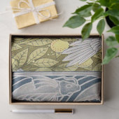  art nouveau blauwe vis, kaketoe en citroen tissuepapier (Geschenk)