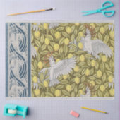  art nouveau blauwe vis, kaketoe en citroen tissuepapier (Craft)