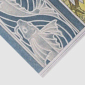  art nouveau blauwe vis, kaketoe en citroen tissuepapier (Detail)