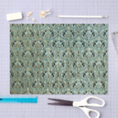 Art nouveau, blauwgroen, goud, patroon, belle époq tissuepapier (Craft)