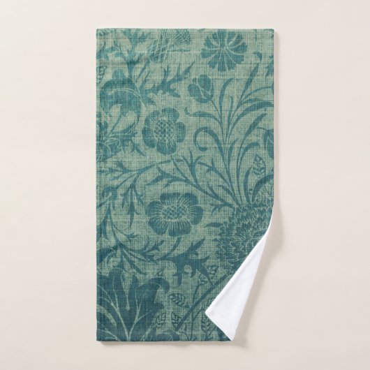 art Nouveau, blauwgroen, William Morris stijl, blo Bad Handdoek (Handdoek)