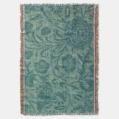 art Nouveau, blauwgroen, William Morris stijl, blo Deken (Voorkant Verticaal)