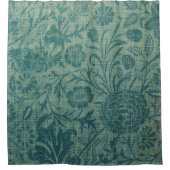 art Nouveau, blauwgroen, William Morris stijl, blo Douchegordijn (Voorkant)