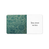 art Nouveau, blauwgroen, William Morris stijl, blo Etiket (Voorkant)
