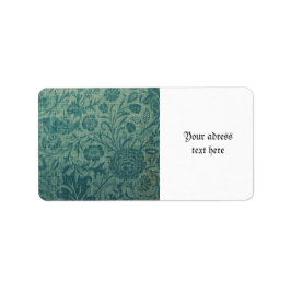 art Nouveau, blauwgroen, William Morris stijl, blo Etiket