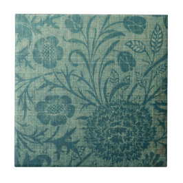 art Nouveau, blauwgroen, William Morris stijl, blo Tegeltje