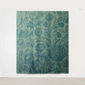 art Nouveau, blauwgroen, William Morris stijl, blo Wandkleed (Voorkant)