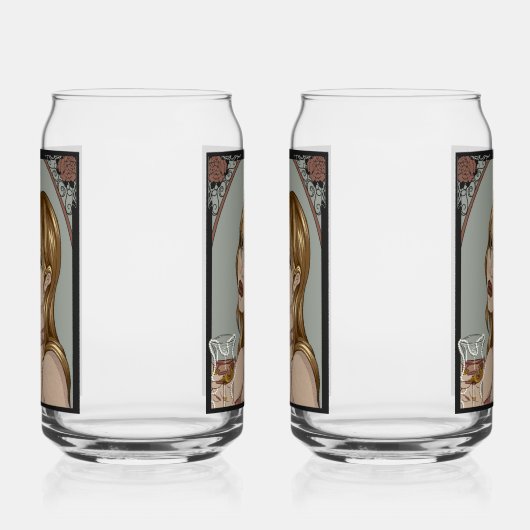 Art nouveau blikvorm glas (Links)