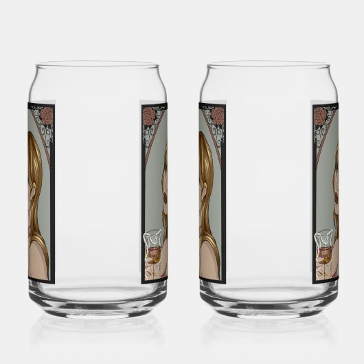 Art nouveau blikvorm glas (Rechts)