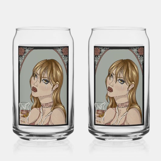 Art nouveau blikvorm glas (Achterkant)