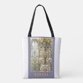 Art nouveau bloem alfonse mucha bloemenkunst tote bag (Achterkant)