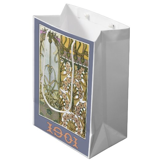 Art nouveau bloem alphonse mucha art 1901 medium cadeauzakje (Voorkant Gekanteld)