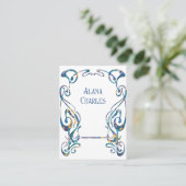 Art nouveau bloem frame visitekaartje (Staand voorkant)