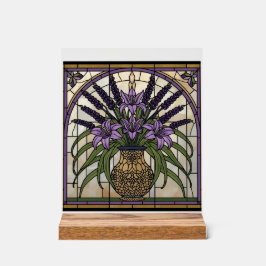 Art Nouveau bloem kunststof glas-in-lood wandkunst Acryl Bord
