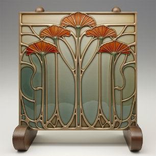 Art Nouveau Bloem [Set 1/4] Tegeltje