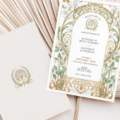 Art Nouveau bloem uitnodiging voor een bruiloft
