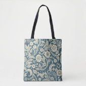 Art Nouveau Bloemen Behang Patroon Tote Bag (Voorkant)