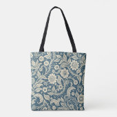 Art Nouveau Bloemen Behang Patroon Tote Bag (Achterkant)