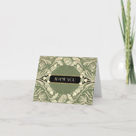 Art Nouveau Bloemen Bloemenrand Volledig bewerkbaa Bedankkaart