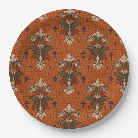 Art Nouveau Bloemen Boeketten Bruiloft Verjaardag Papieren Bordje (Voorkant)