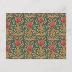 Art Nouveau bloemen Briefkaart