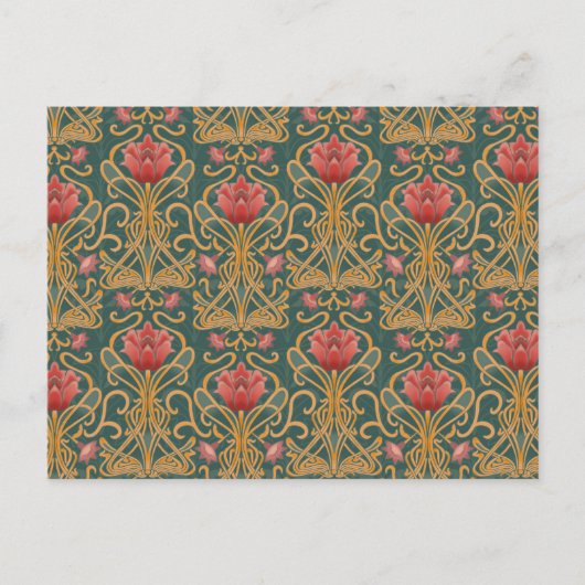 Art Nouveau bloemen Briefkaart (Voorkant)