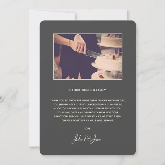 Art Nouveau bloemen bruiloft bedankkaart (Achterkant)