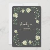 Art Nouveau  bloemen bruiloft bedankkaart (Voorkant)