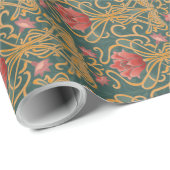 Art Nouveau bloemen Cadeaupapier (Rol Hoek)