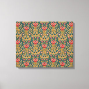 Art Nouveau bloemen Canvas Afdruk