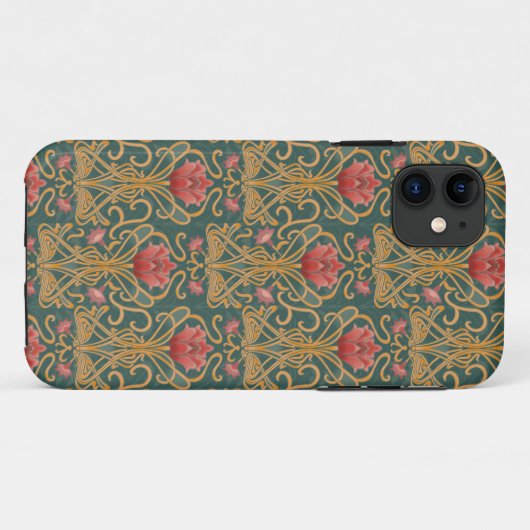 Art Nouveau bloemen Case-Mate iPhone Case (Achterkant (horizontaal))