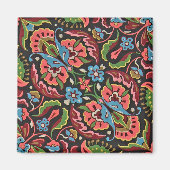 Art nouveau bloemen Christopher dresser rode jacqu Magneet (Voorkant)