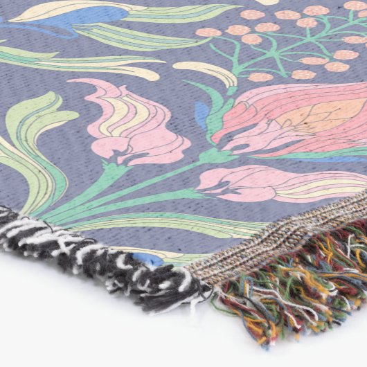 Art Nouveau Bloemen Gooi Deken (Hoek)