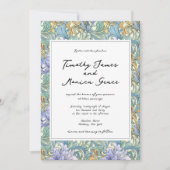 Art Nouveau Bloemen Handgeschreven Huwelijk Kaart (Voorkant)