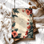 Art Nouveau  Bloemen Huwelijk Kaart