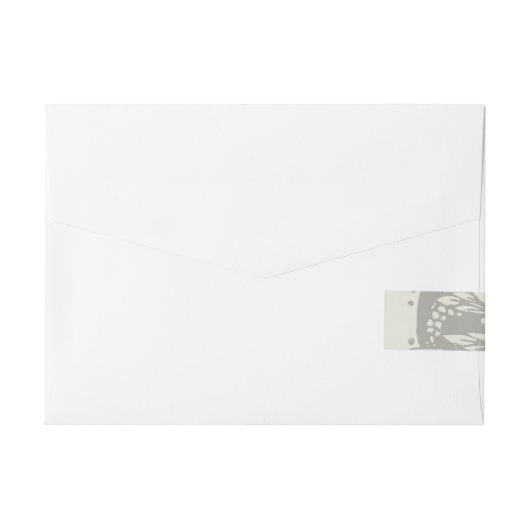 Art Nouveau Bloemen Minimalisme Adreslabel Wikkel (Achterkant)