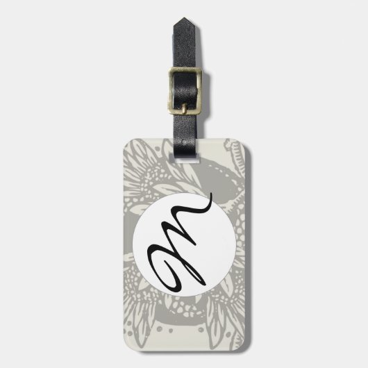 Art Nouveau Bloemen Minimalisme Bagagelabel (Voorkant verticaal)