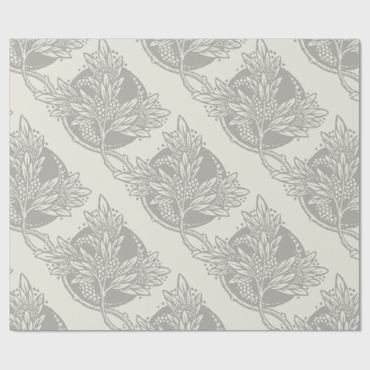 Art Nouveau Bloemen Minimalisme Cadeaupapier (Vlak)