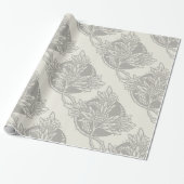 Art Nouveau Bloemen Minimalisme Cadeaupapier (Uitgerold)